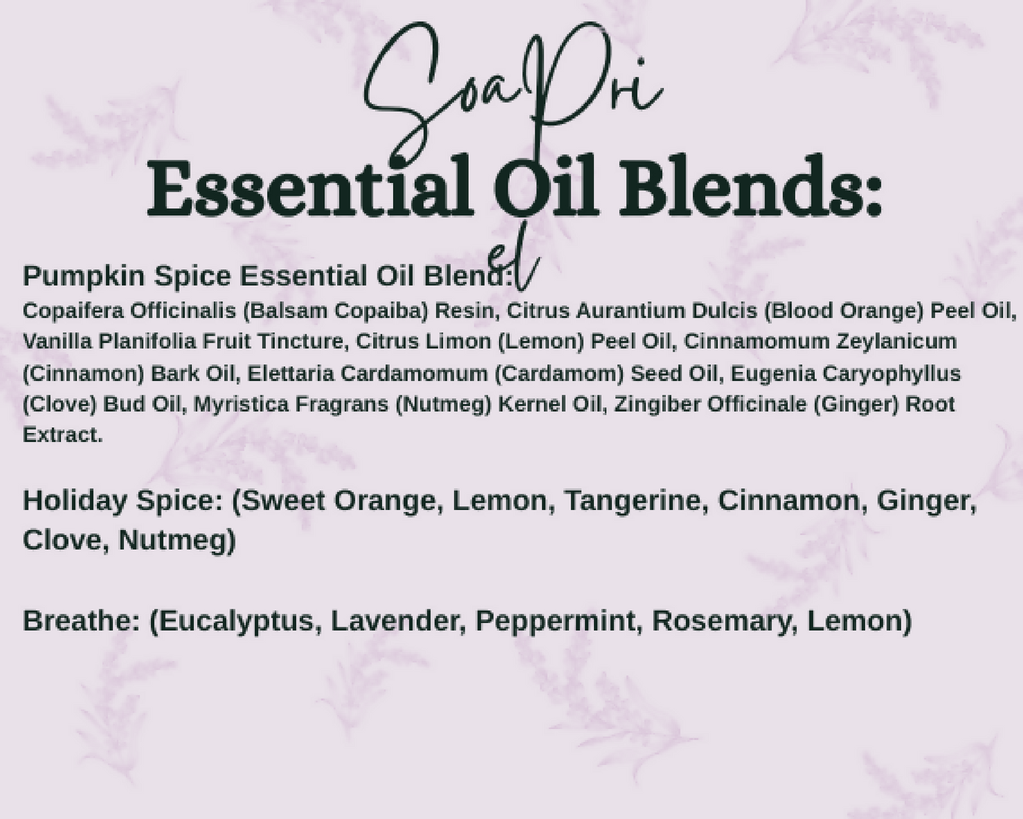 Holiday Spice, Pumpkin Spice, or Breathe Body and Face Soap