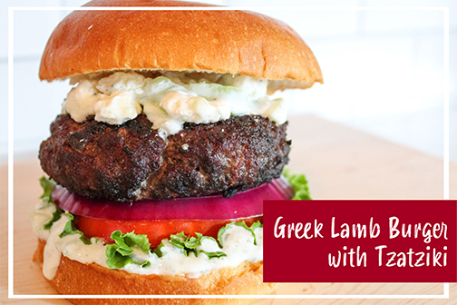 Greek Lamb Burger with Tzatziki