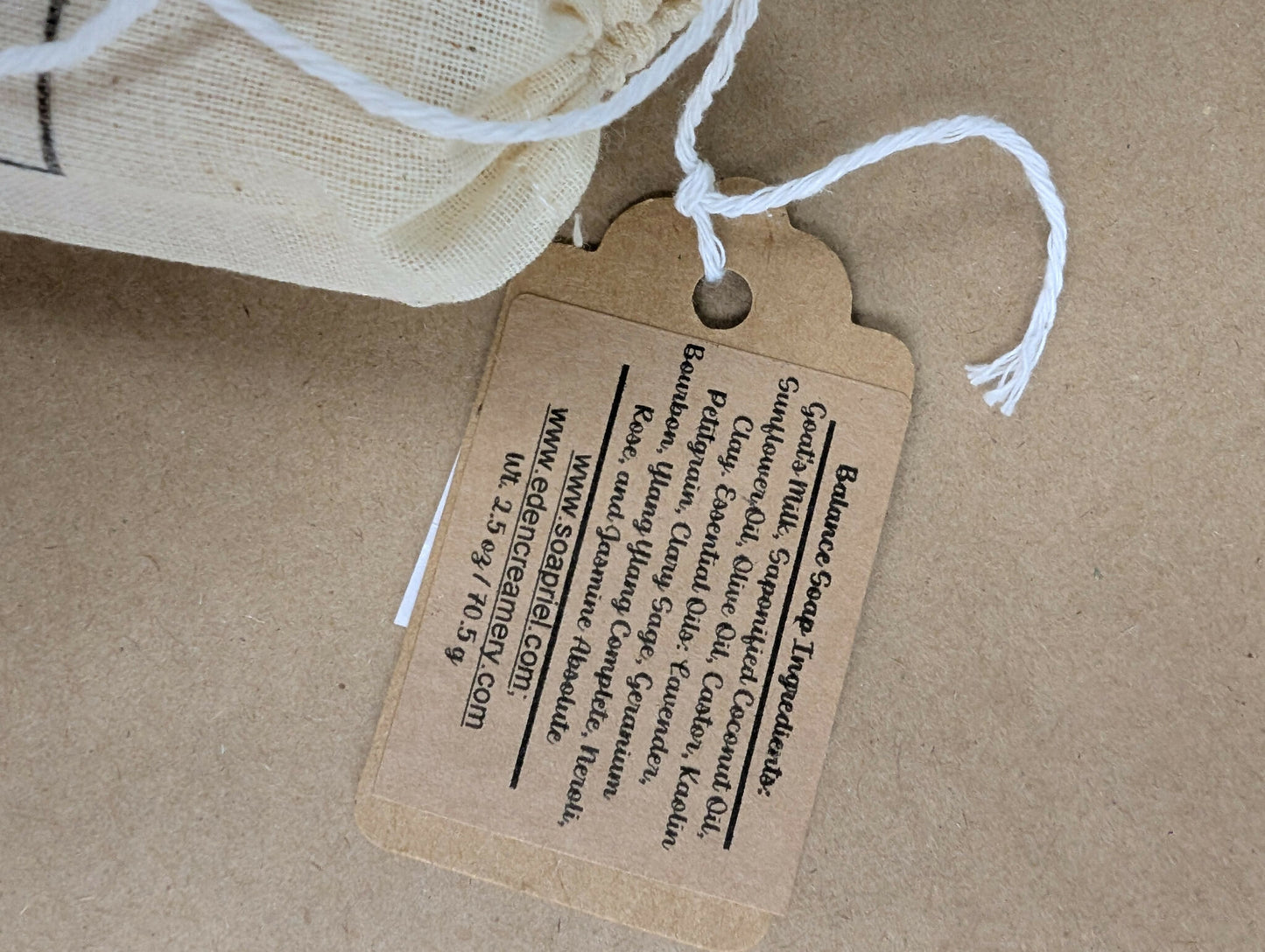 Goat's Milk Bar Soap in Burlap Pouch | Eden Creamery