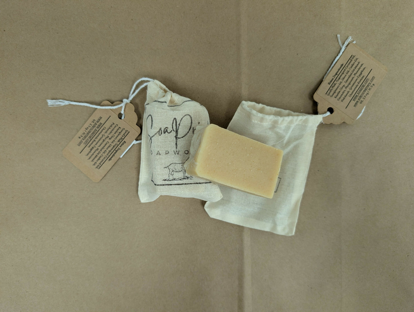 Goat's Milk Bar Soap in Burlap Pouch | Eden Creamery