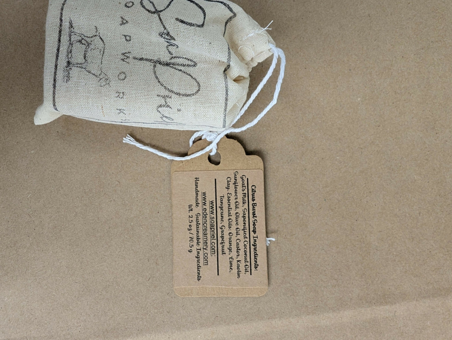 Goat's Milk Bar Soap in Burlap Pouch | Eden Creamery