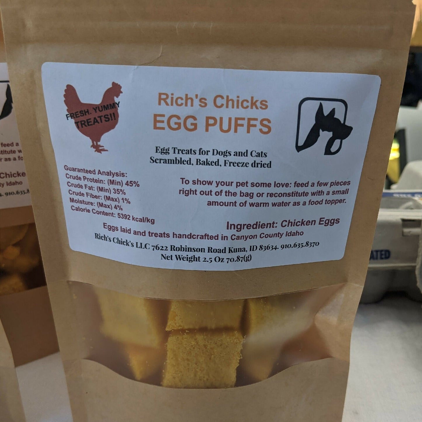 Egg Puffs Pet Treats | Freeze-Dried Eggs